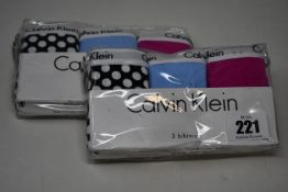 Five packs of women's as new Calvin Klein Bikinis briefs (Three pairs per pack, all M - RRP £38