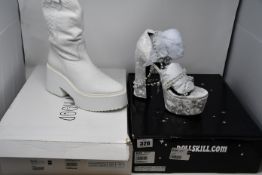 A pair of as new Current Mood leather platform cowboy boots (Size 8) and a pair of Horoscopez