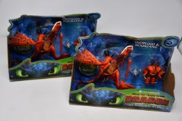 Eight boxed as new DreamWorks Dragons Hookfang and Snotlout armoured figurines.