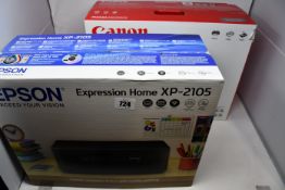 Two Epson Expression Home XP-2105 Inkjet Printers and two Canon Pixma MG2550S Inkjet Printers, all