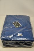 Eight packs of four Casabella Supersoft Egyptian Combed Cotton Bath Sheets in royal blue.
