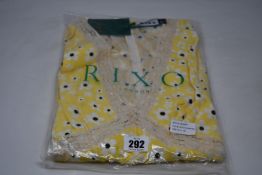 An as new Rixo micro mod floral yellow dress (UK 12 - RRP £265).
