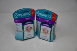 Twenty seven packs of Compeed discreet cold sore treatments.