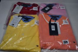 Six as new Tommy Hilfiger Basic Tipped regular polo shirts (Assorted colours - All S).