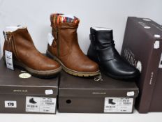 Four pairs of women's assorted as new Pavers boots (2 x UK 5, 2 x UK 6 - RRP £40-45 each).