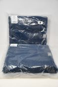 Two as new Urbanara Miramar blanket/throw - 100% pure New Zealand lambswool in dark blue (130 x