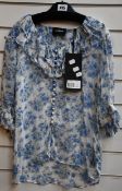 An as new The Kooples flowered top (Size 1 - RRP £118).