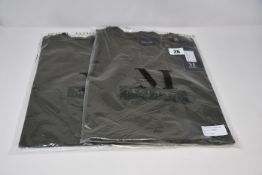 Four as new Mallet T-shirts in khaki (All L - RRP £45 each).