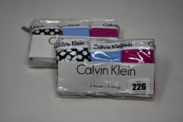 Five packs of women's as new Calvin Klein Bikinis briefs (Three pairs per pack, all XL - RRP £38 per