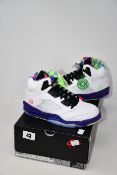 A pair of as new Nike AirJordan 5 Retro Alternate Bel-Air (UK 4).