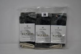 Six pairs of Vicuna London Alpaca Antarctica 4003 Antarctica Sock (All M 6-8 - RRP £32 a pair).