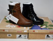 Two pairs of women's as new Relife boots; 32057 (Size 6 - RRP £60) and 32085 (Size 5 - RRP £50).