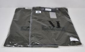 Four as new Mallet T-shirts in khaki (All L - RRP £45 each).