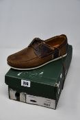 A pair of as new Barbour leather boat shoes (UK 9).
