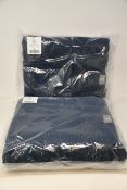 Two as new Urbanara Miramar blanket/throw - 100% pure New Zealand lambswool in dark blue (130 x