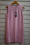 An as new Versace pink dress with Versace detailing (Size 42).