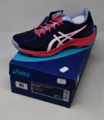 A pair of as new Asics Netburner Super FF trainers (UK 5).