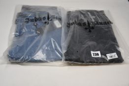 Five pairs of assorted as new Judas Sinned jeans (Sizes 1 x 30, 2 x 34, 2 x 36).
