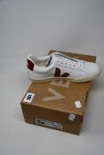 A pair of as new Veja Esplar leather extra white trainers (UK 4).