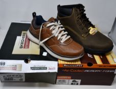 A pair of as new Skechers Delson 2.0 Planton (UK 8) and Skechers air cooled memory foam Segment