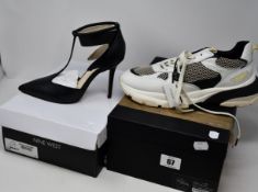 A pair of as new Uterque Deportivo Piel Rejilla trainers (EU 40) together with a pair of Nine West