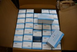 Seventy boxes of fifty as new disposable face masks with biomass graphene.
