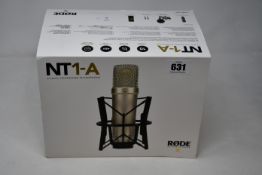 A boxed as new Rode NT1-A Studio Condenser Microphone.
