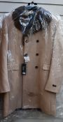 An as new Moncrief London Hafri coat in camel (Size 44 - RRP £130).