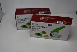 Ten boxed as new Vinsani kitchen potato chipper.