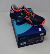 A pair of as new Asics Netburner Super FF 2 trainers (UK 6).