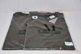 Four as new Mallet T-shirts in khaki (All L - RRP £45 each).