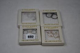 Four pairs of as new Eyecandy LA earrings.