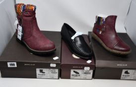 Four pairs of as new Pavers footwear; two 32013 boots (Size 4, 7 - RRP £40 each), 30013 boots (