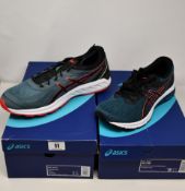 Two pairs of as new Asics trainers; Gel-Sileo (UK 11.5) and GT-800 (UK 8).