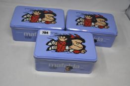 Three boxed as new Mafalda limited edition collectables (RRP €59.90).