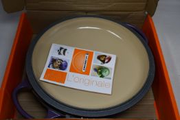 One boxed as new Le Creuset Signature Shallow Casserole Braiser in volcanic/orange (26cm.