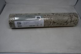 One boxed as new Morris & Co. Pure Strawberry Thief Wallpaper, Taupe/Gilver (DMPU216019).