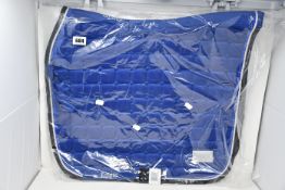 Two boxed as new Equito horse saddle pad in red and blue.