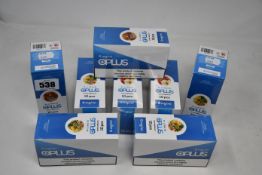 Eight boxes of ten (10ml) OPLus E-Liquid in Classic Tobacco, Apple and Fruit Mix 6mg/ml (Over 18s