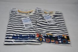 Ten as new JoJo Maman Bebe tractor tops (Sizes from 6-12 months to 4-5 years).