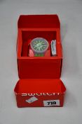 One boxed as new SWATCH BIG BOLD green in jelly.