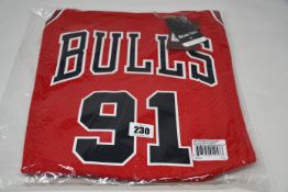 An as new Mitchell & Ness replica NBA Swingman Road jersey Bulls 97 Dennis Rodman (M - RRP $130).