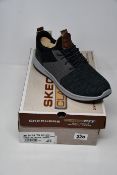 Two pairs of as new Skechers Delson Camben shoes (UK 8, 9).
