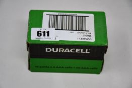 Nine boxes of 60 Duracell AAA cells.