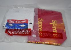 An as new Supreme Sailboat T-shirt (M - bag split/dirt mark on T-shirt) together with a Supreme