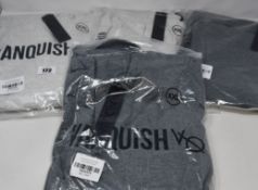 Two men's Vanquish Triumph Pullover Hoodies in off white and grey (XXL) and two Vanquish Triumph