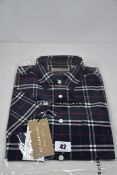 An as new Burberry George shirt in navy check (M, Security tag attached - RRP €182).