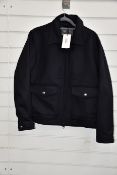 An as new Private White V.C. Deluxe Bomber in navy doeskin (5_L - RRP £325).