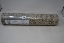 One boxed as new Morris & Co. Pure Strawberry Thief Wallpaper, Taupe/Gilver (DMPU216019).