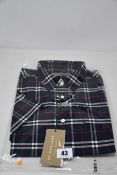 An as new Burberry George shirt in navy check (M, Security tag attached - RRP €182).